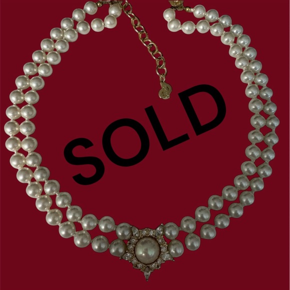Dior Jewelry - Vintage Christian Dior Pearl Necklace with Gold Accents Circa 1970